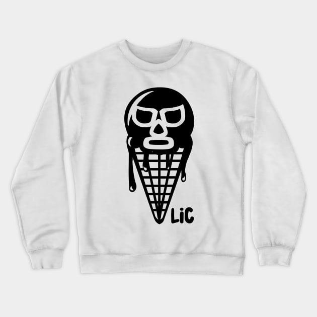 Lucha Ice Cream logo BLACK Crewneck Sweatshirt by luchaicecream